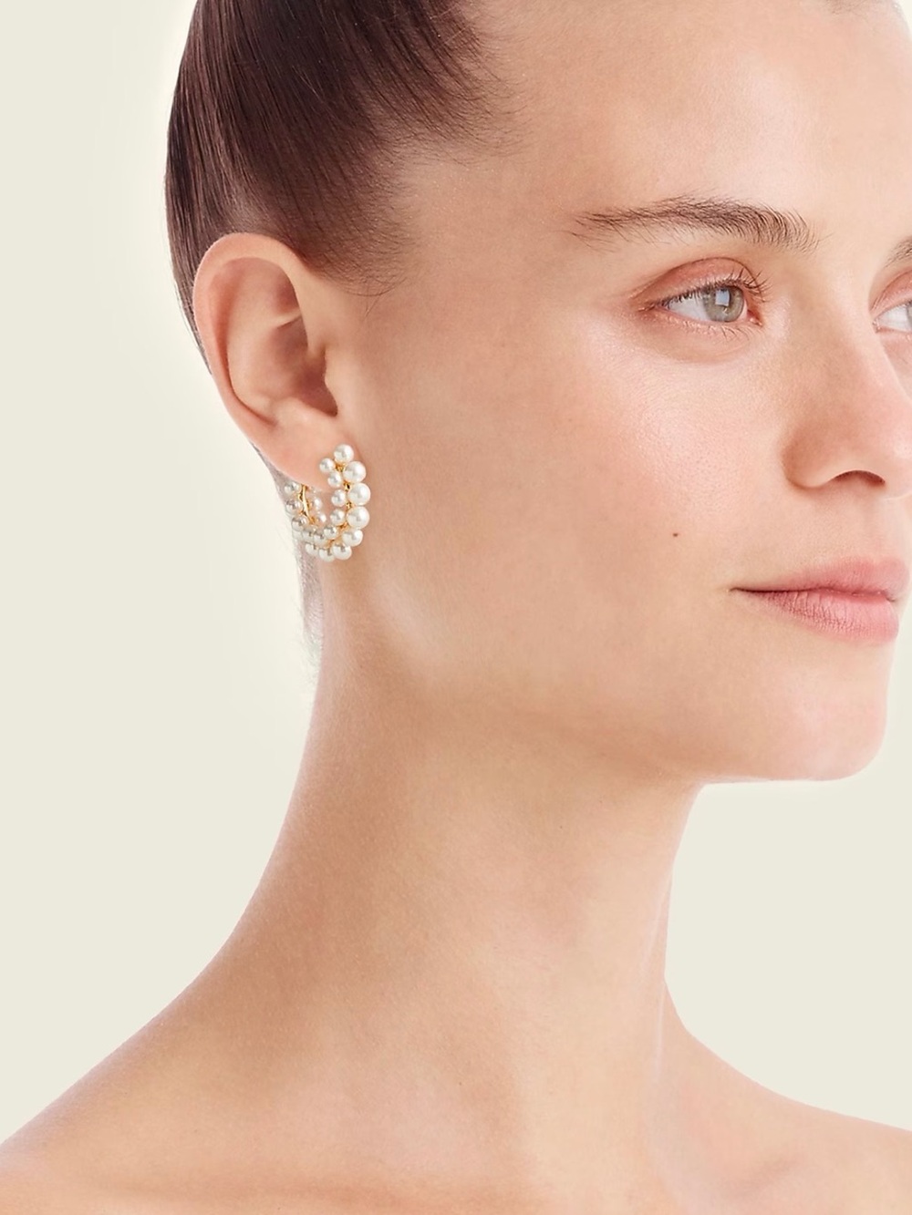 J. Crew Gold Pearl Cluster Earrings